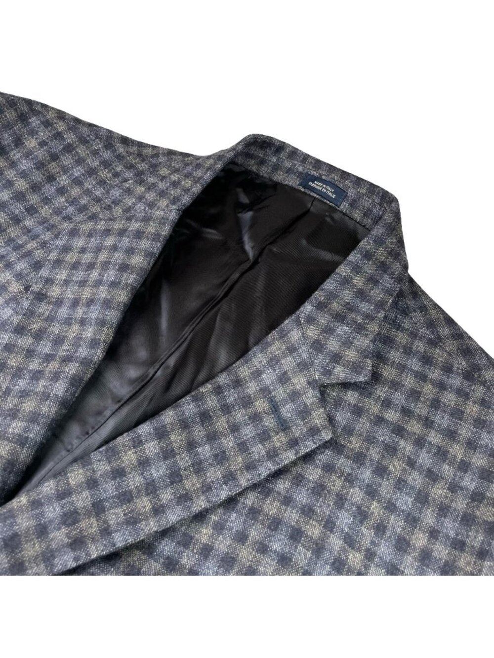 VTG JWN John Nordstrom Men’s 100% Wool 2-Button Blazer Blue Check Plaid • 48R US